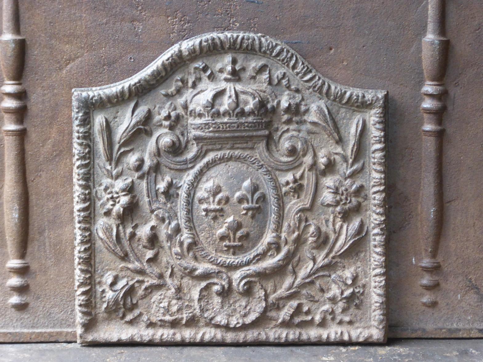 Cast Antique French Napoleon III 'Arms of France' Fireback, 19th Century