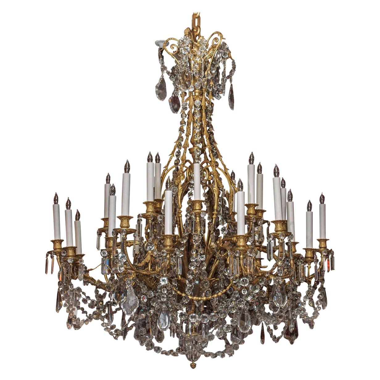 Antique French Napoleon III Baccarat Crystal and Ormolu Chandelier For Sale