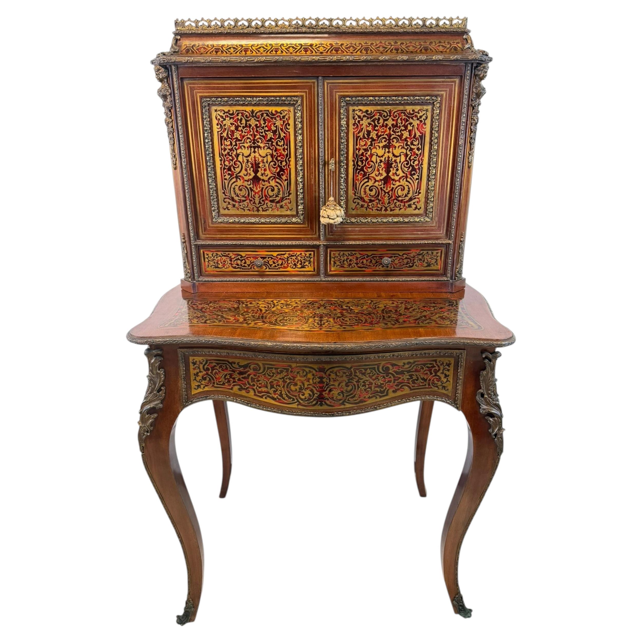 Antique French Napoleon III Boulle Kabinett auf Stand