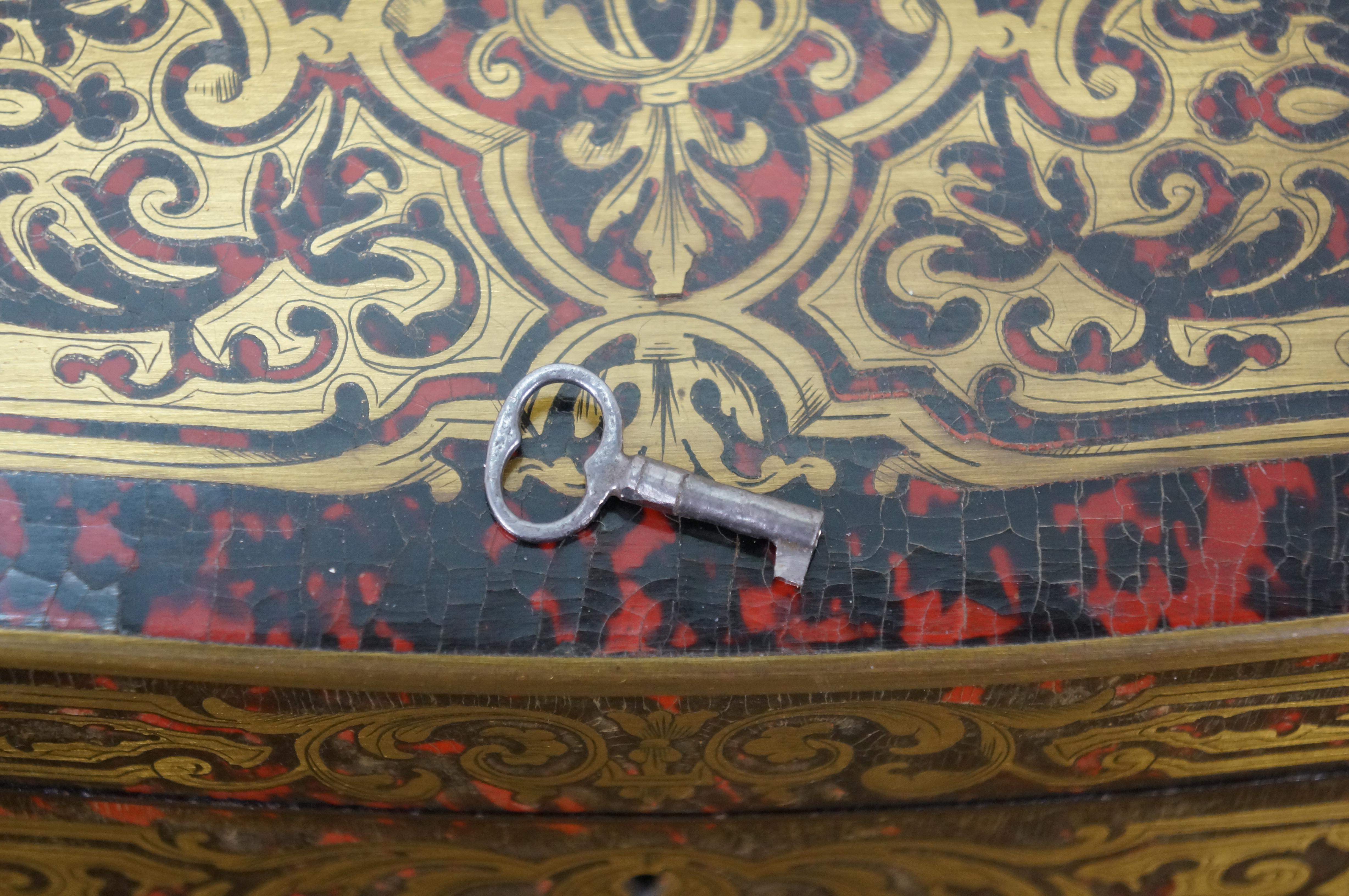 Antique French Napoleon III Boulle Marquetry Brass Tortoiseshell Keepsake Box 13 For Sale 7