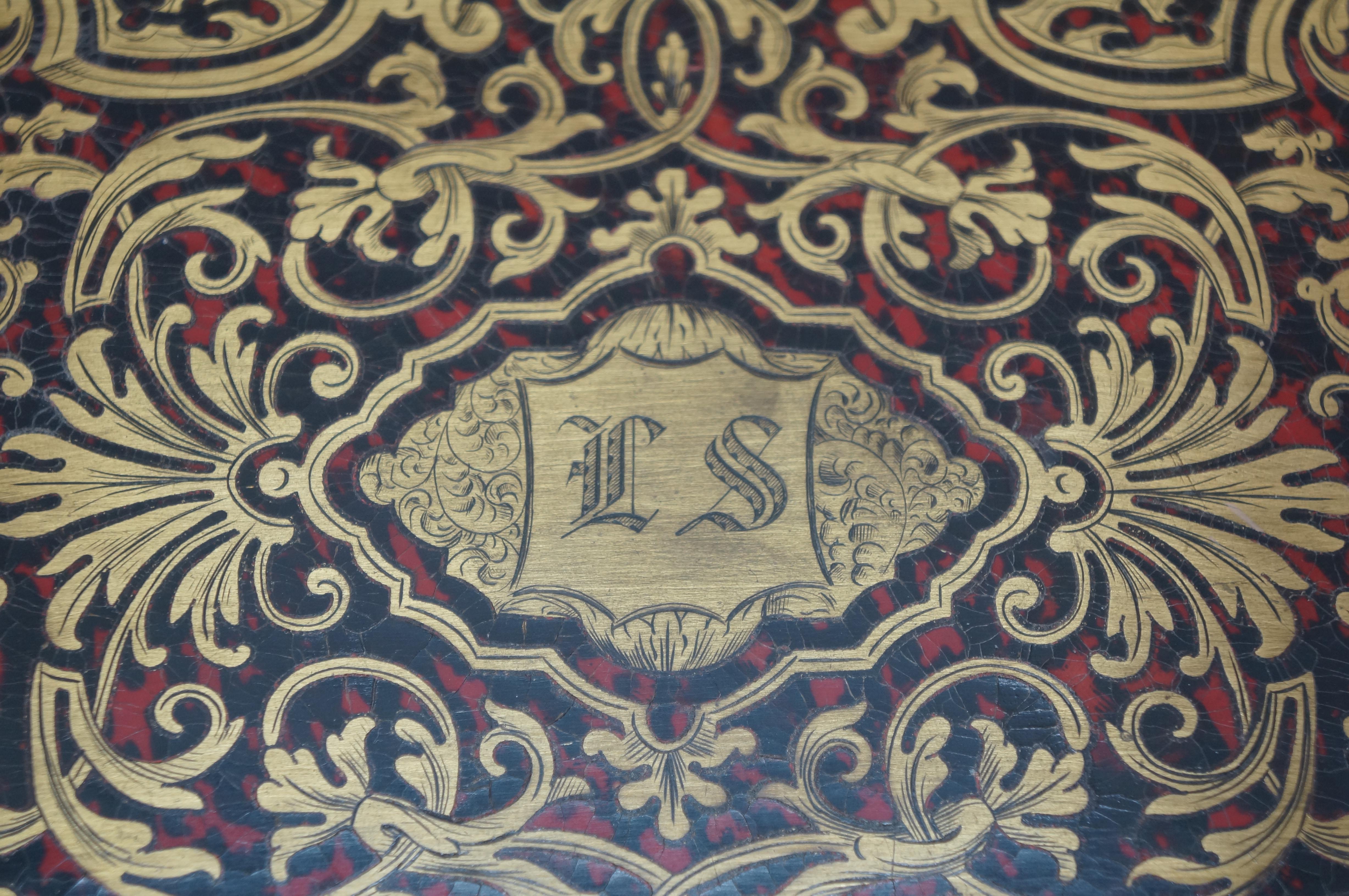 Antique French Napoleon III Boulle Marquetry Brass Tortoiseshell Keepsake Box 13 For Sale 8