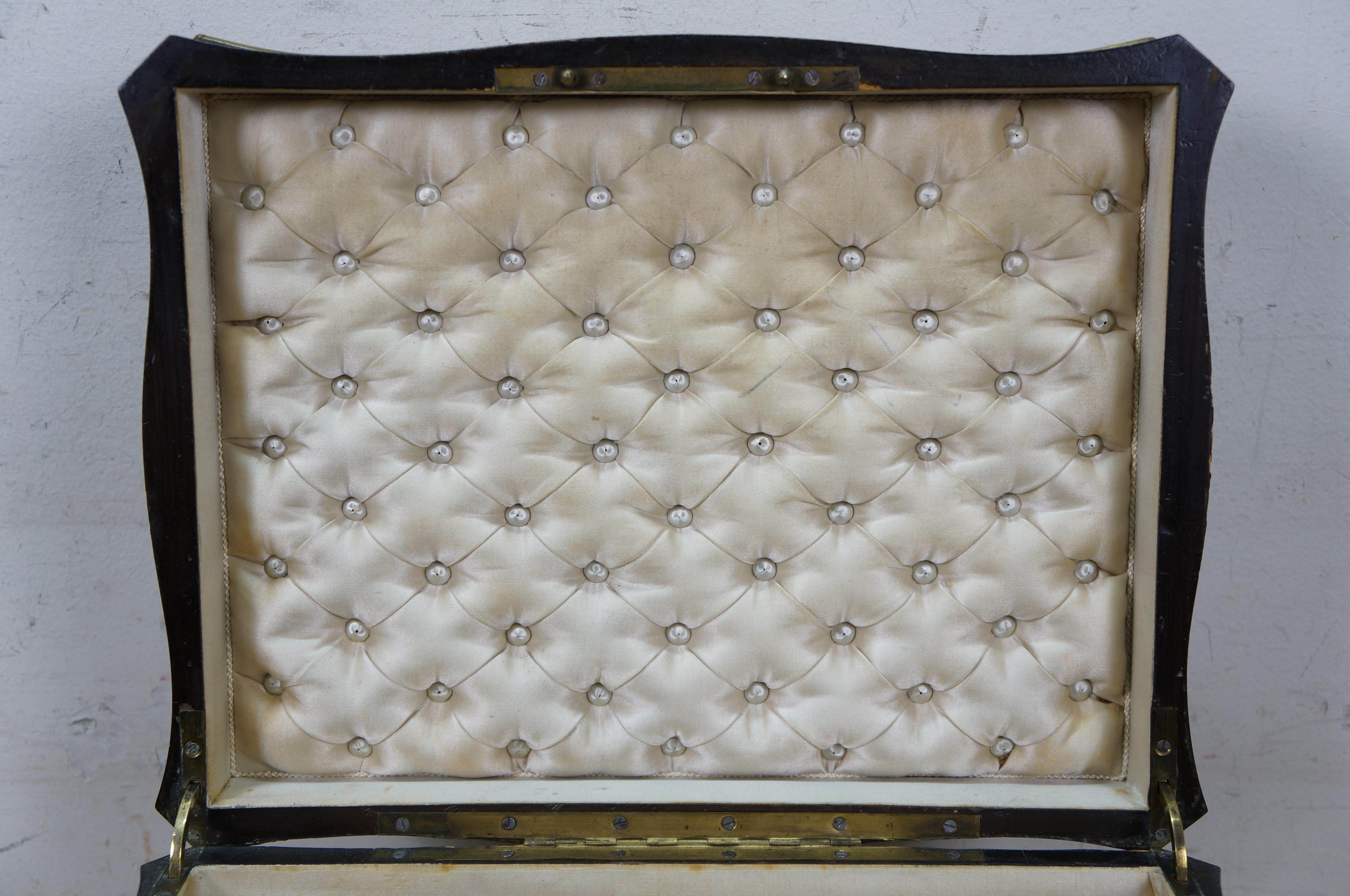 Antique French Napoleon III Boulle Marquetry Brass Tortoiseshell Keepsake Box 13 For Sale 9