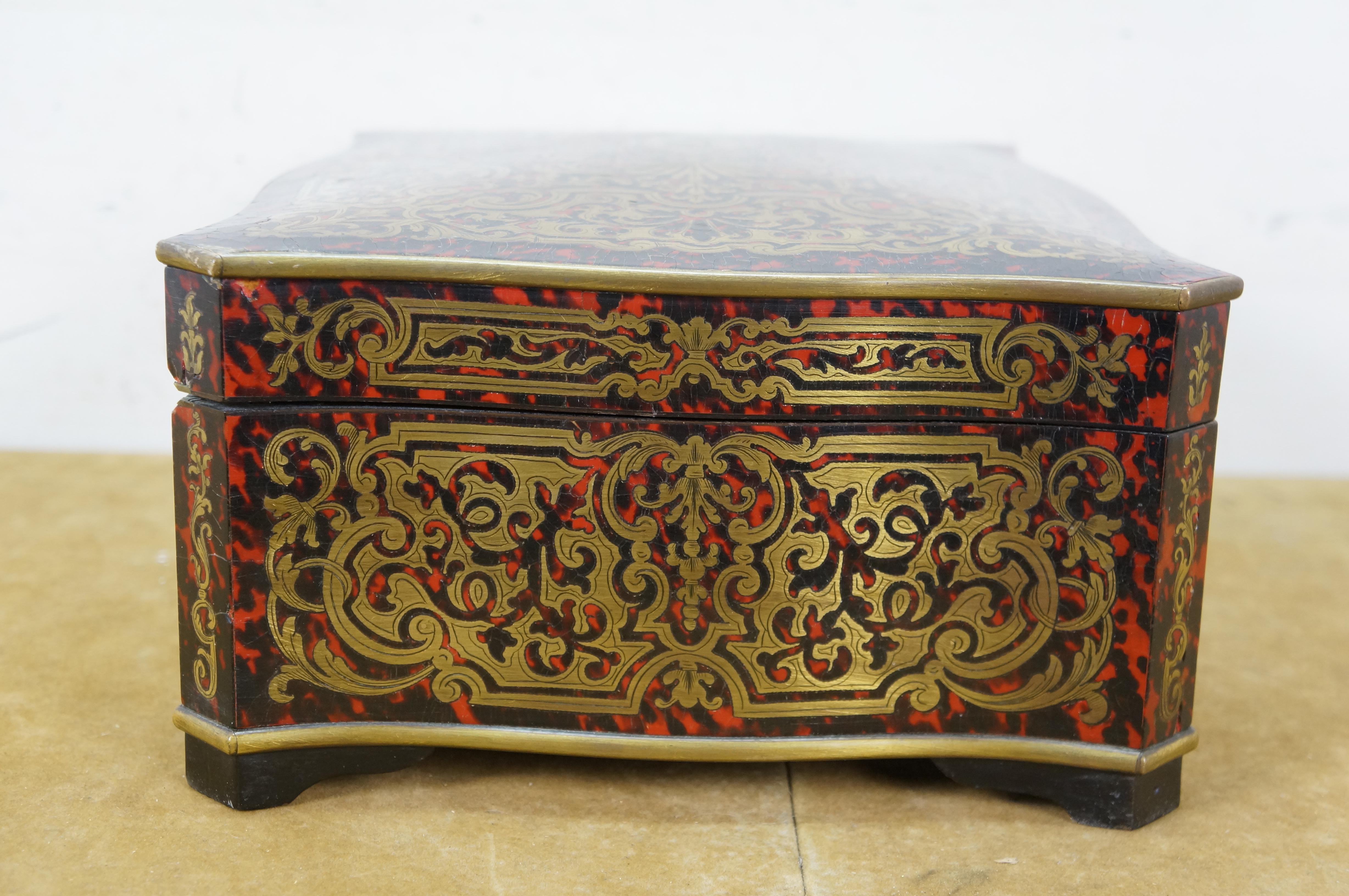 Antique French Napoleon III Boulle Marquetry Brass Tortoiseshell Keepsake Box 13 For Sale 2