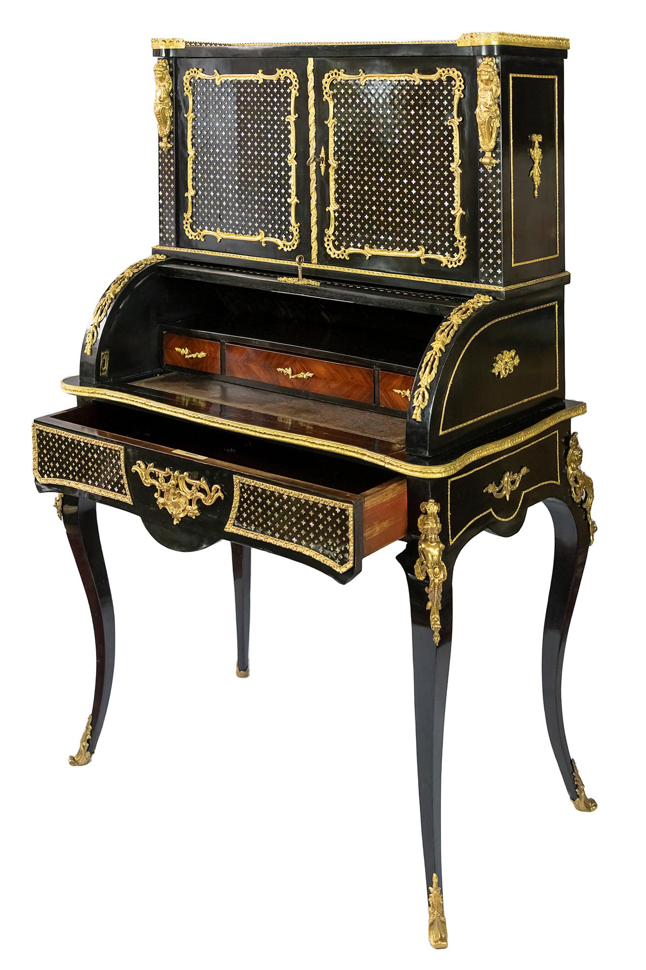 19th Century Antique French Napoleon III / Boulle Secretaire by Alphonse Giroux et Cie. Paris