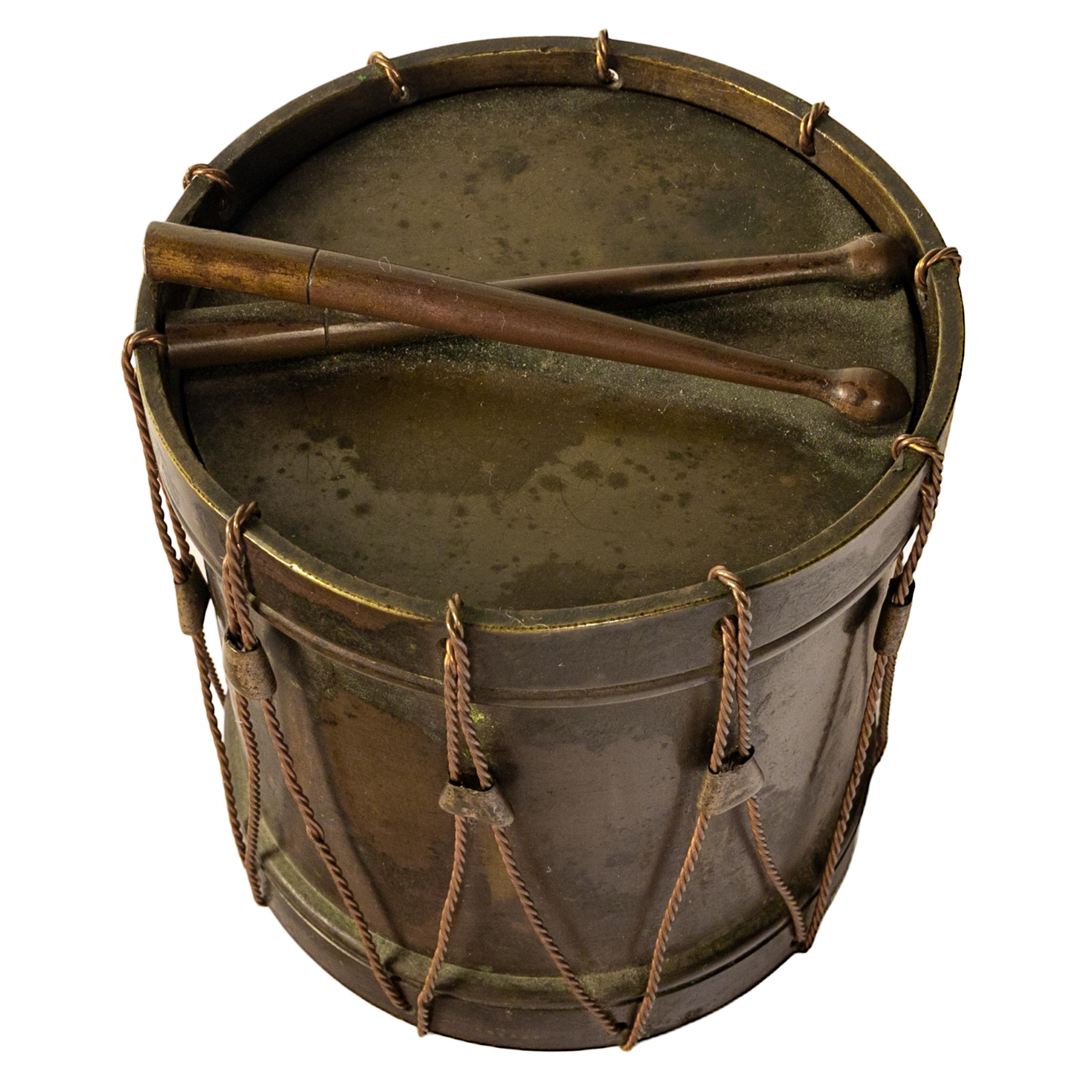 Antique French Napoleon III Bronze Grand Tour Novelty Drum Desk Inkwell 1850 For Sale 1