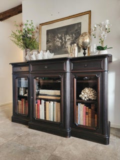 Antique Vitrine Buffet Napoléon III français, plateau en marbre