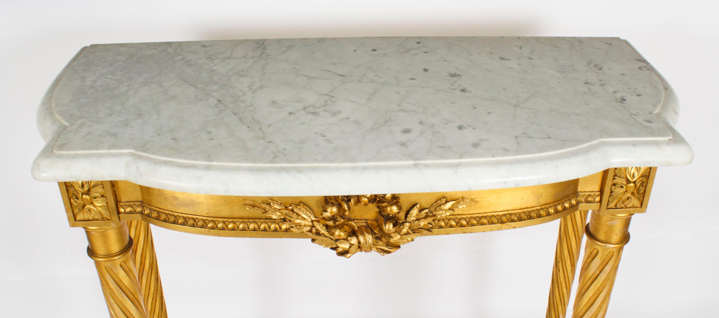 Antique French Napoleon III Carved Giltwood Console Pier Table 19th Century In Good Condition In London, GB