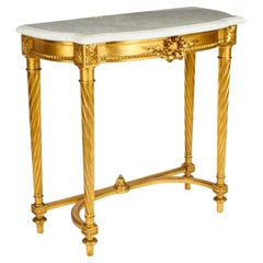 Ancienne table console en bois sculpté Napoléon III 19ème siècle