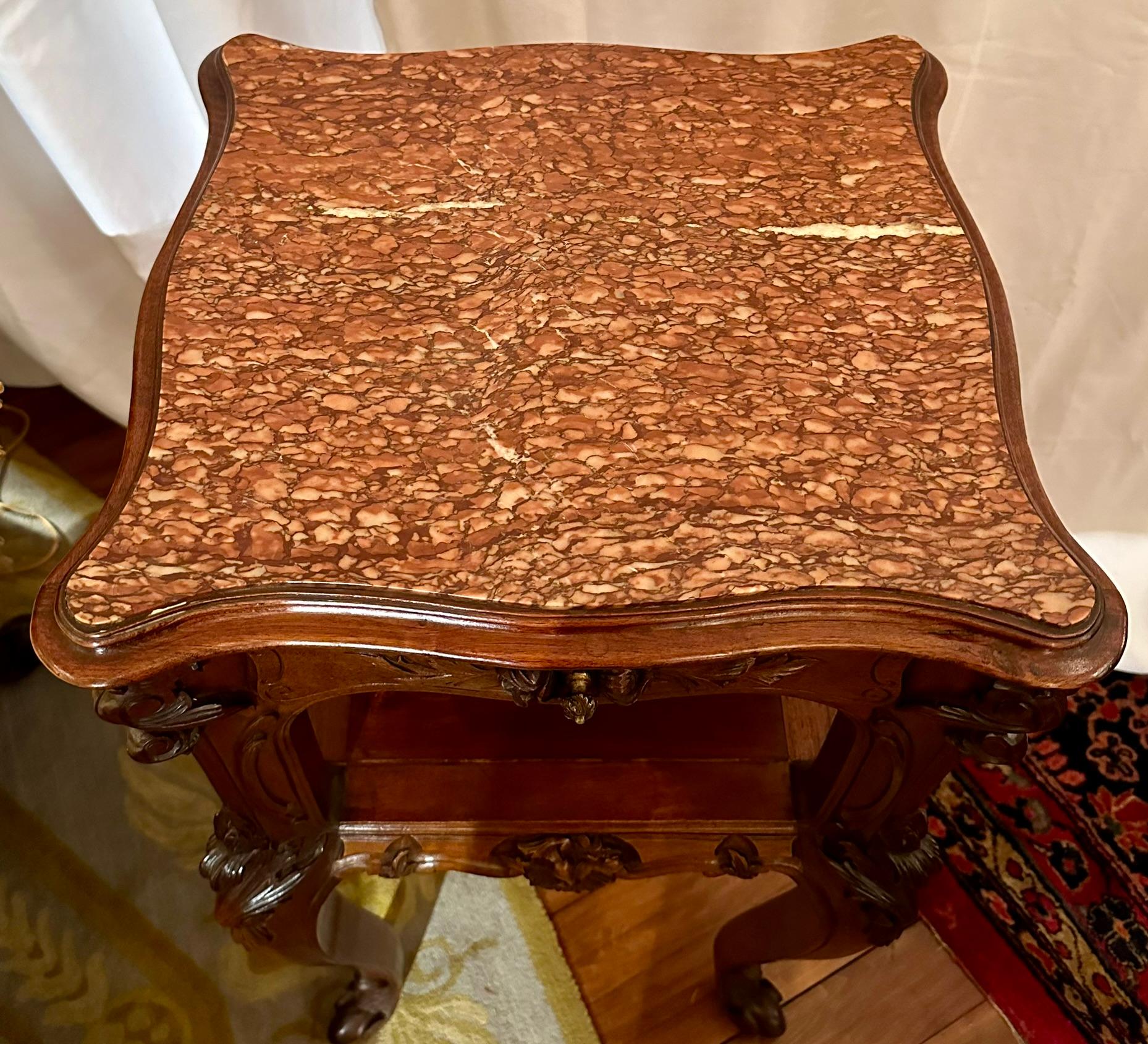 Antique French Napoleon III Carved Mahogany 5 Piece Bedroom Suite, Circa 1880. For Sale 14