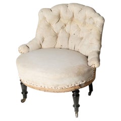 Antique French Napoleon III chair, for upholstery
