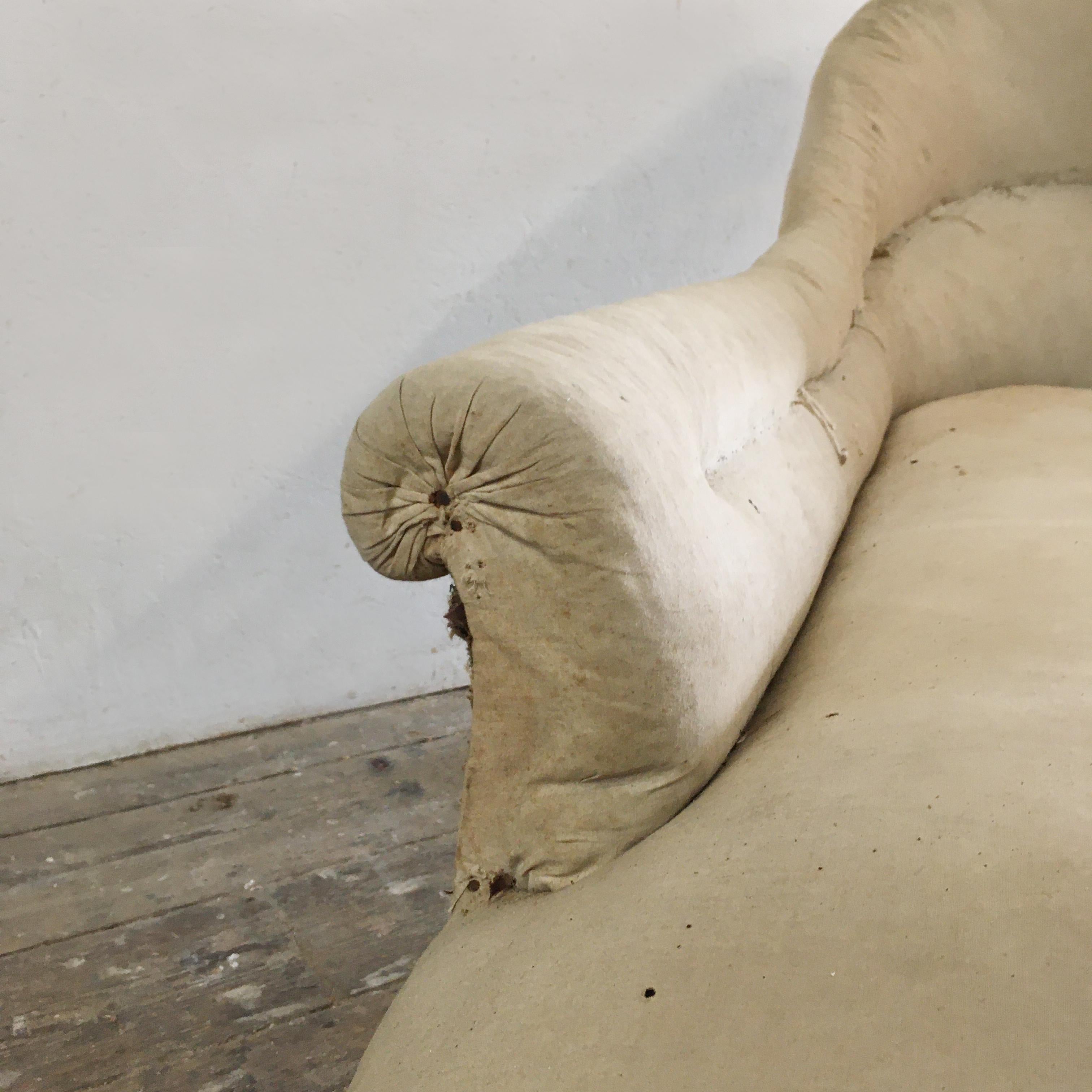 Wood Antique French Napoleon III Chaise Longue