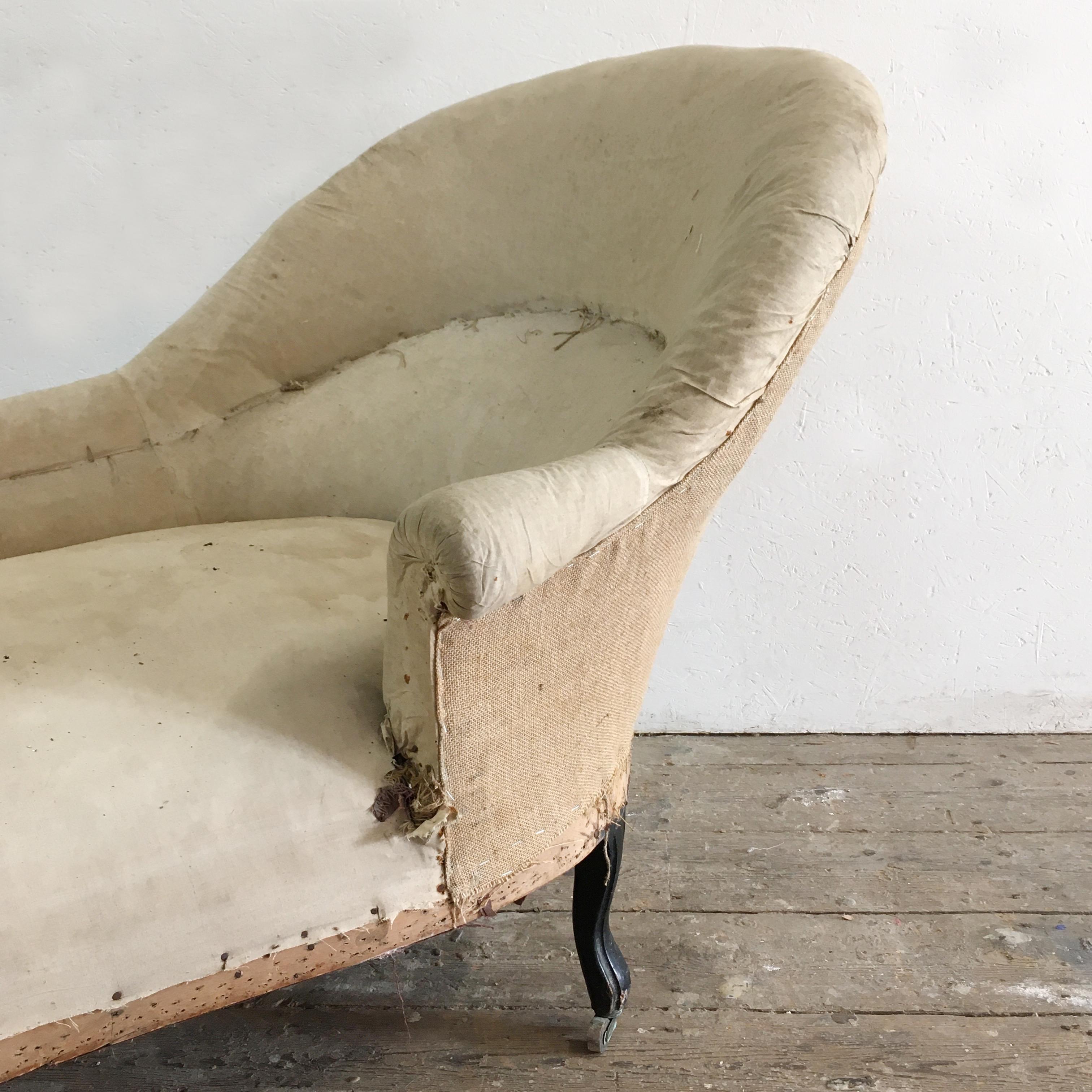 Antique French Napoleon III Chaise Longue 2