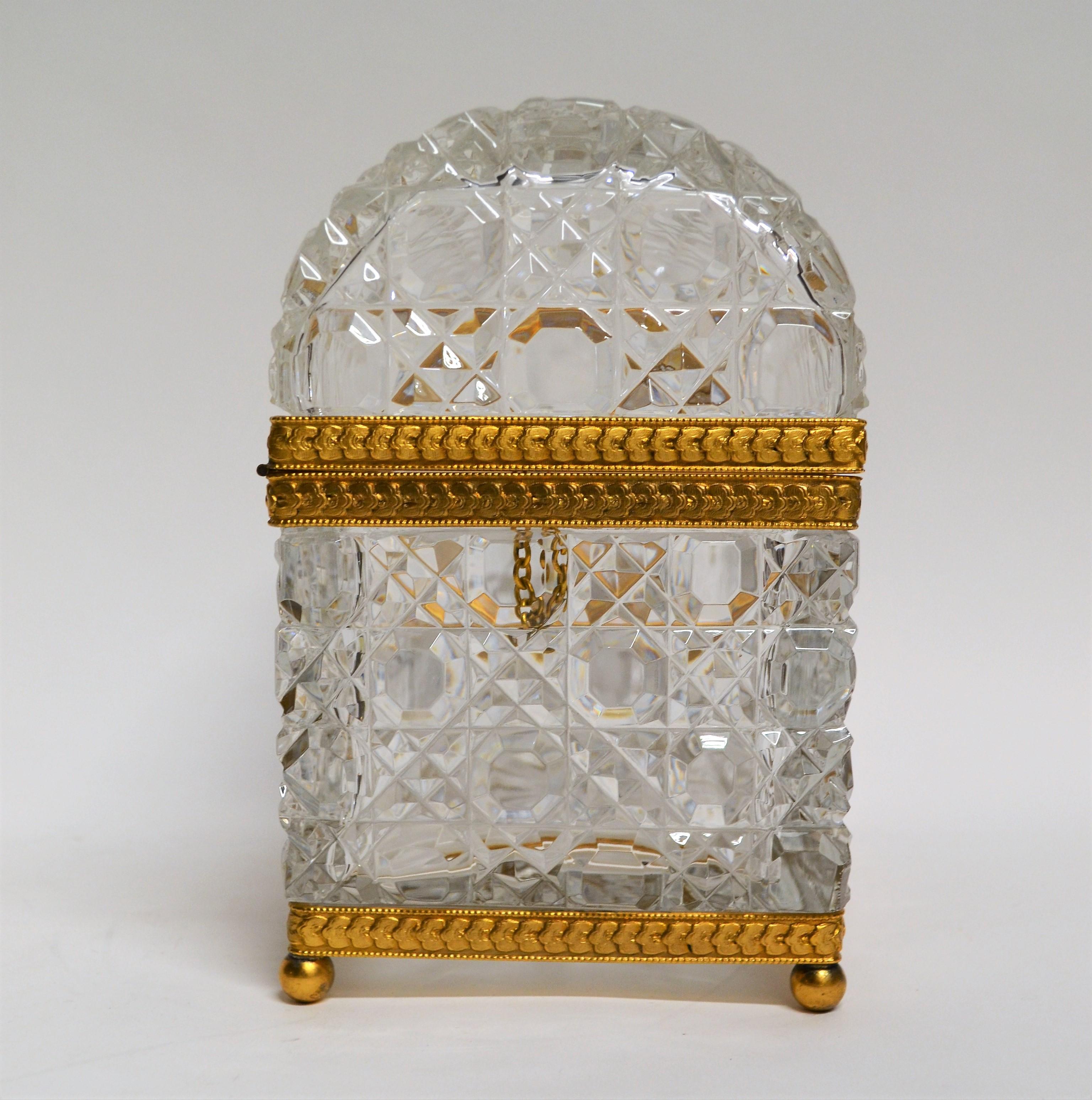 19th Century Antique French Napoleon III Crystal Box, circa 1890