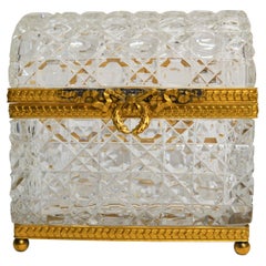 Antique French Napoleon III Crystal Box, circa 1890