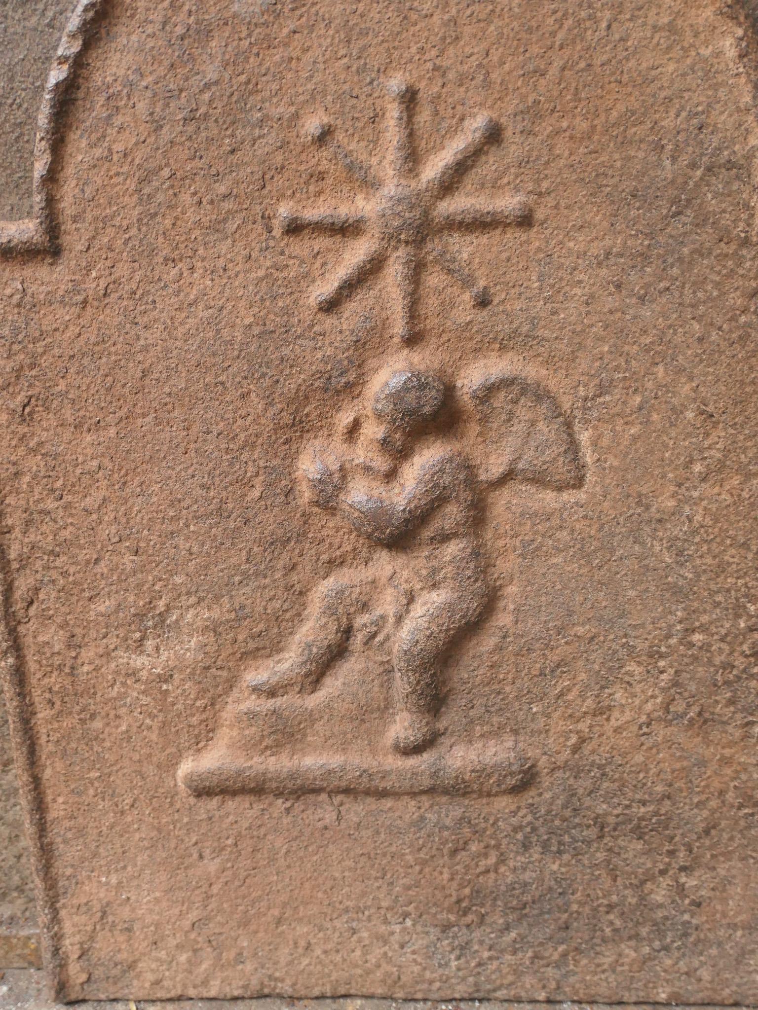 Antique French Napoleon III 'Cupid' Fireback / Backsplash, XIX secolo in vendita 3