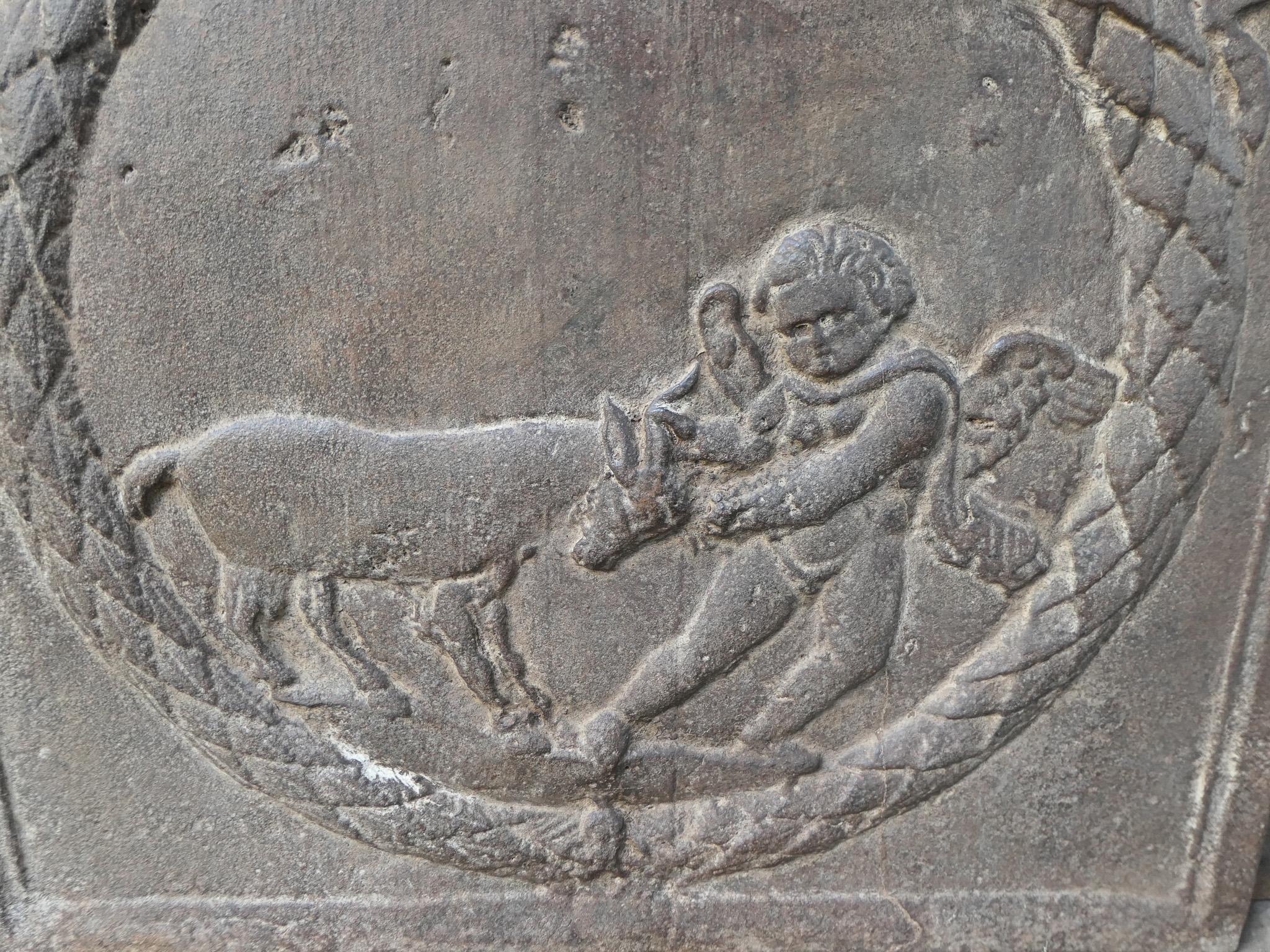 Antique French Napoleon III 'Cupid' Fireback / Backsplash, 19th Century For Sale 5