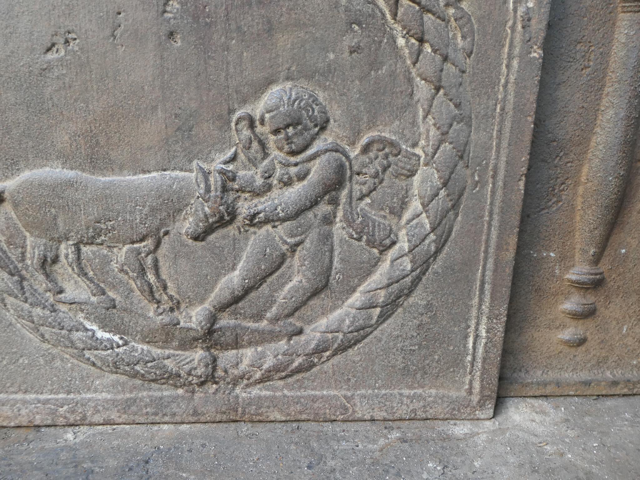 Antique French Napoleon III 'Cupid' Fireback / Backsplash, 19th Century For Sale 6