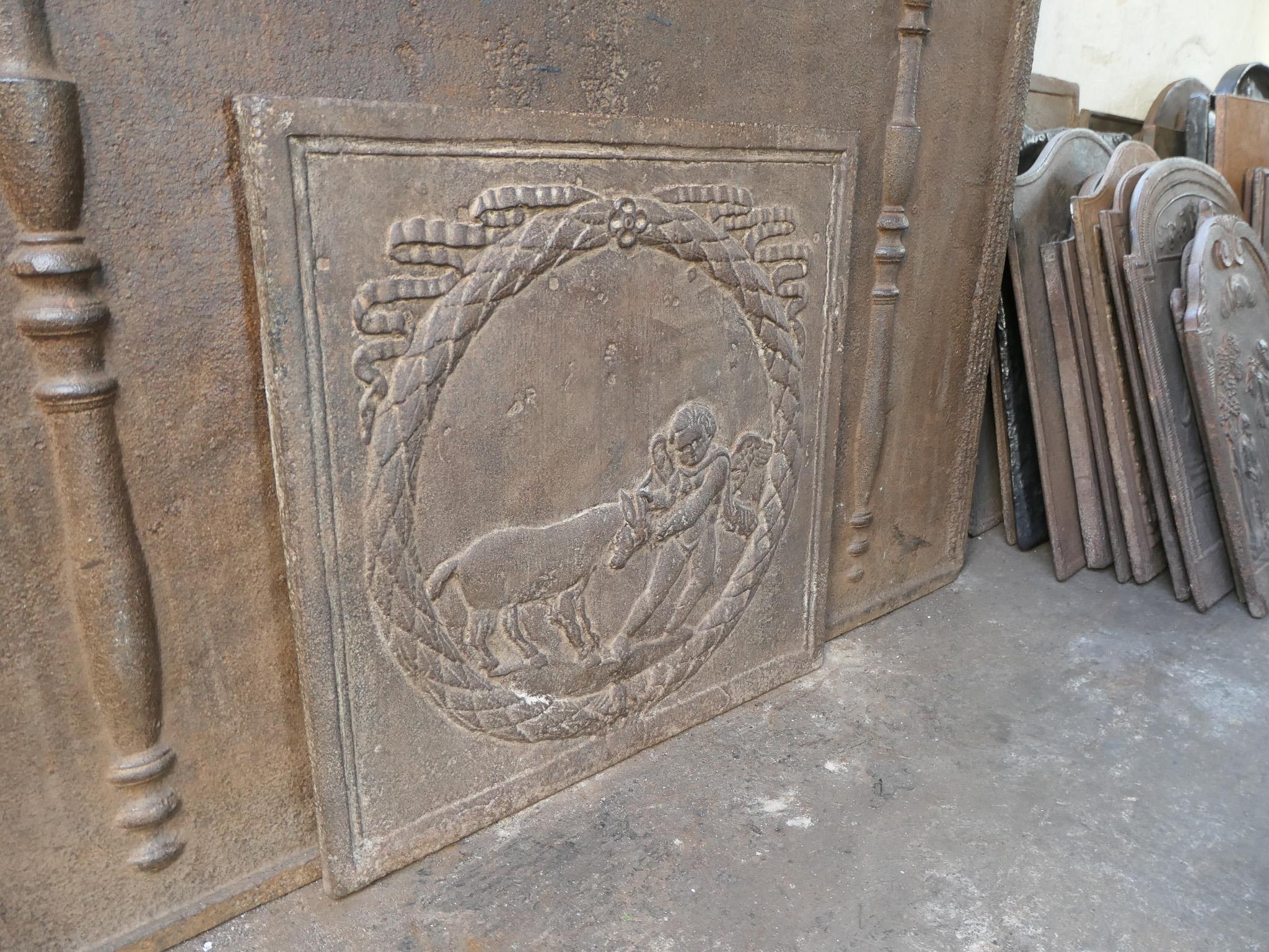 Antique French Napoleon III 'Cupid' Fireback / Backsplash, 19th Century For Sale 8