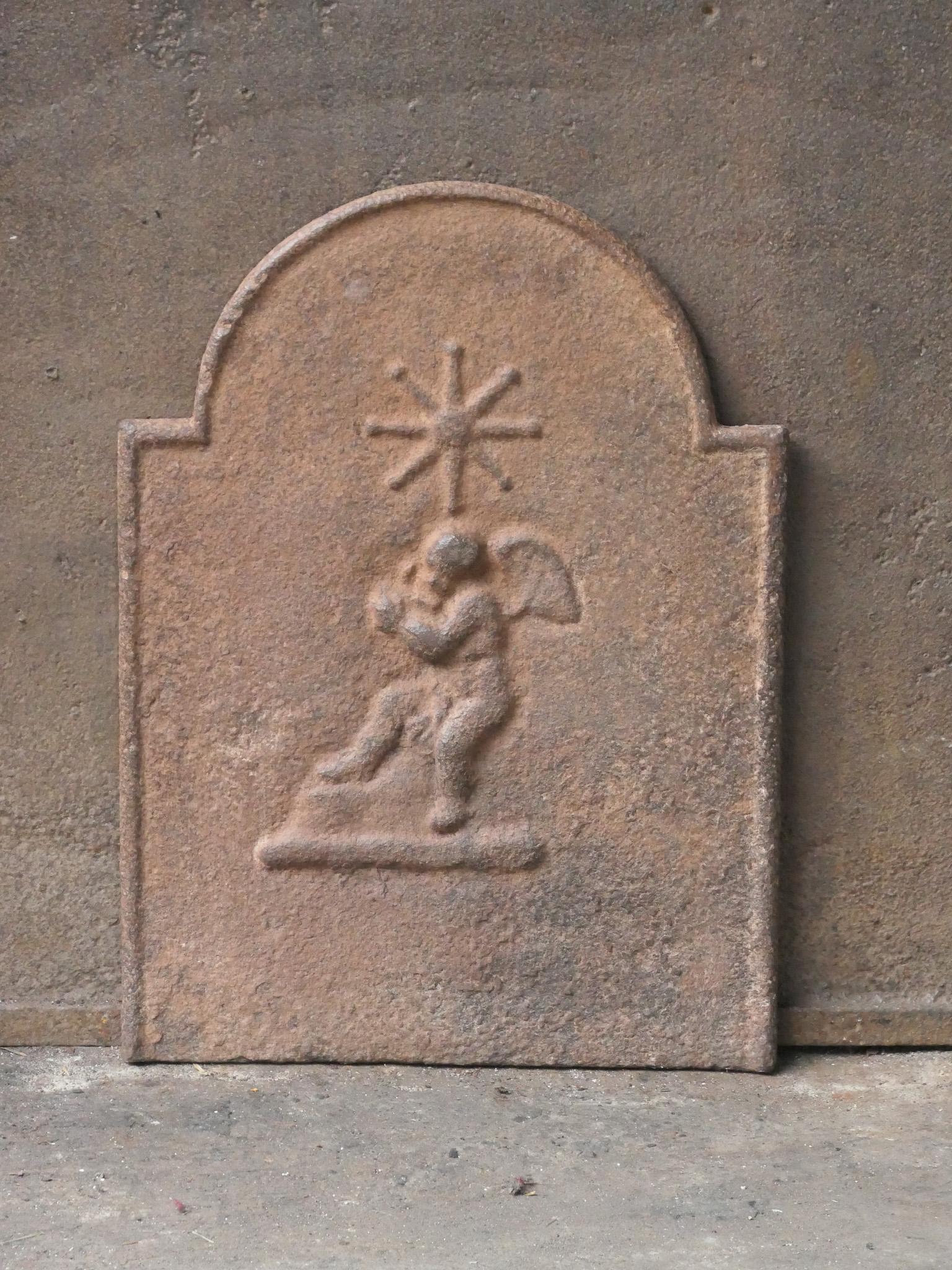 Francese Antique French Napoleon III 'Cupid' Fireback / Backsplash, XIX secolo in vendita
