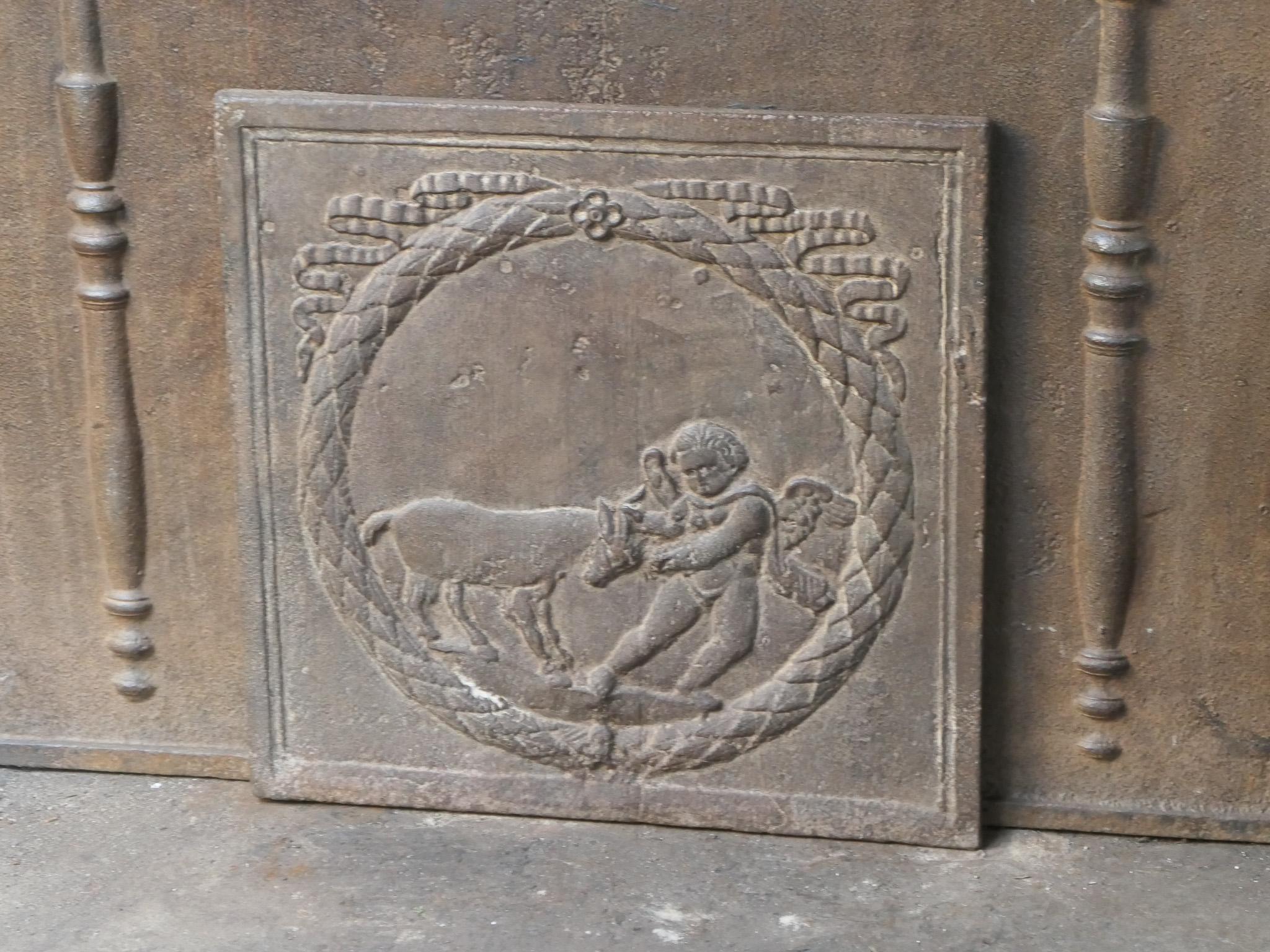 Antique French Napoleon III 'Cupid' Fireback / Backsplash, 19th Century For Sale 1