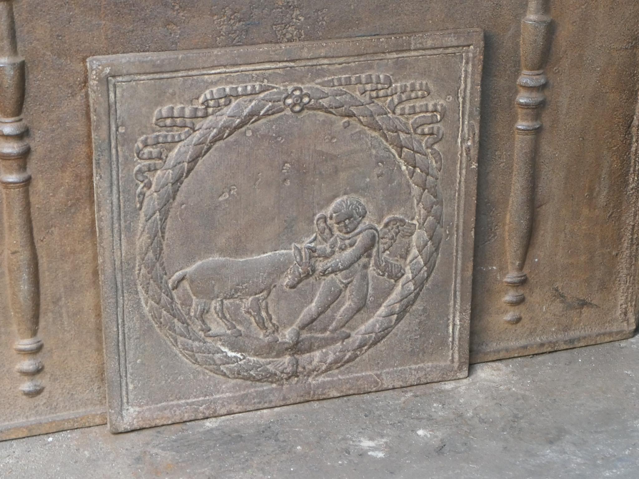 Antique French Napoleon III 'Cupid' Fireback / Backsplash, 19th Century For Sale 2