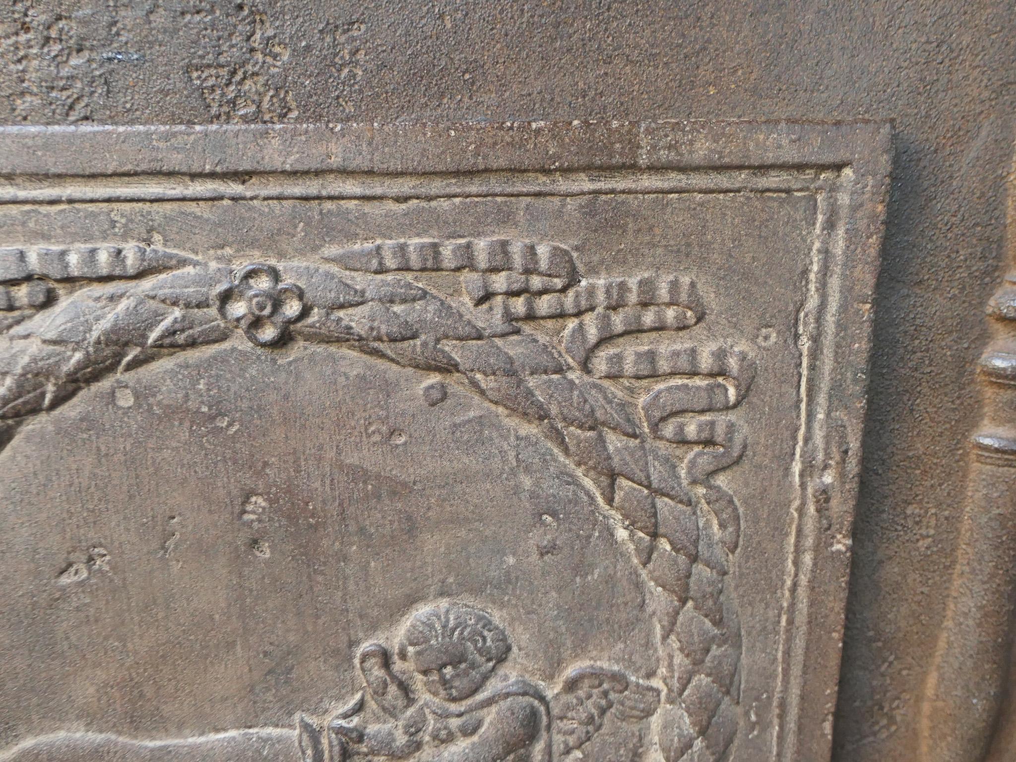 Antique French Napoleon III 'Cupid' Fireback / Backsplash, 19th Century For Sale 3