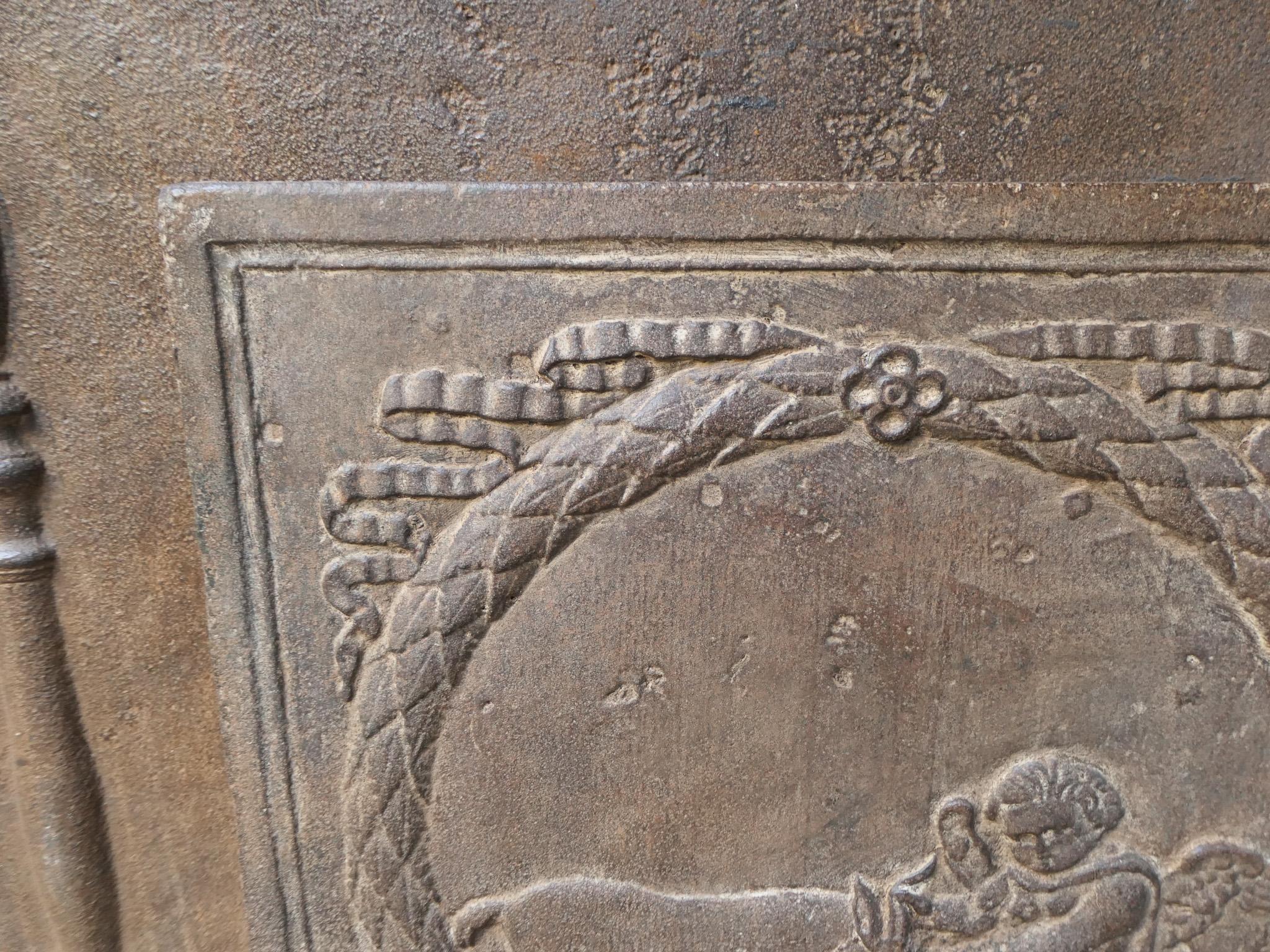 Antique French Napoleon III 'Cupid' Fireback / Backsplash, 19th Century For Sale 4