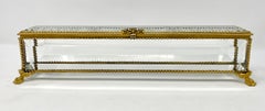 Antique French Napoleon III Cut Crystal & Bronze D'ore "Fan Box" circa 1870-1880