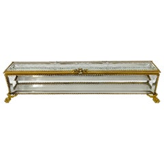 Ancienne boîte à éventail en bronze et cristal taillé Napoléon III circa 1870-1880