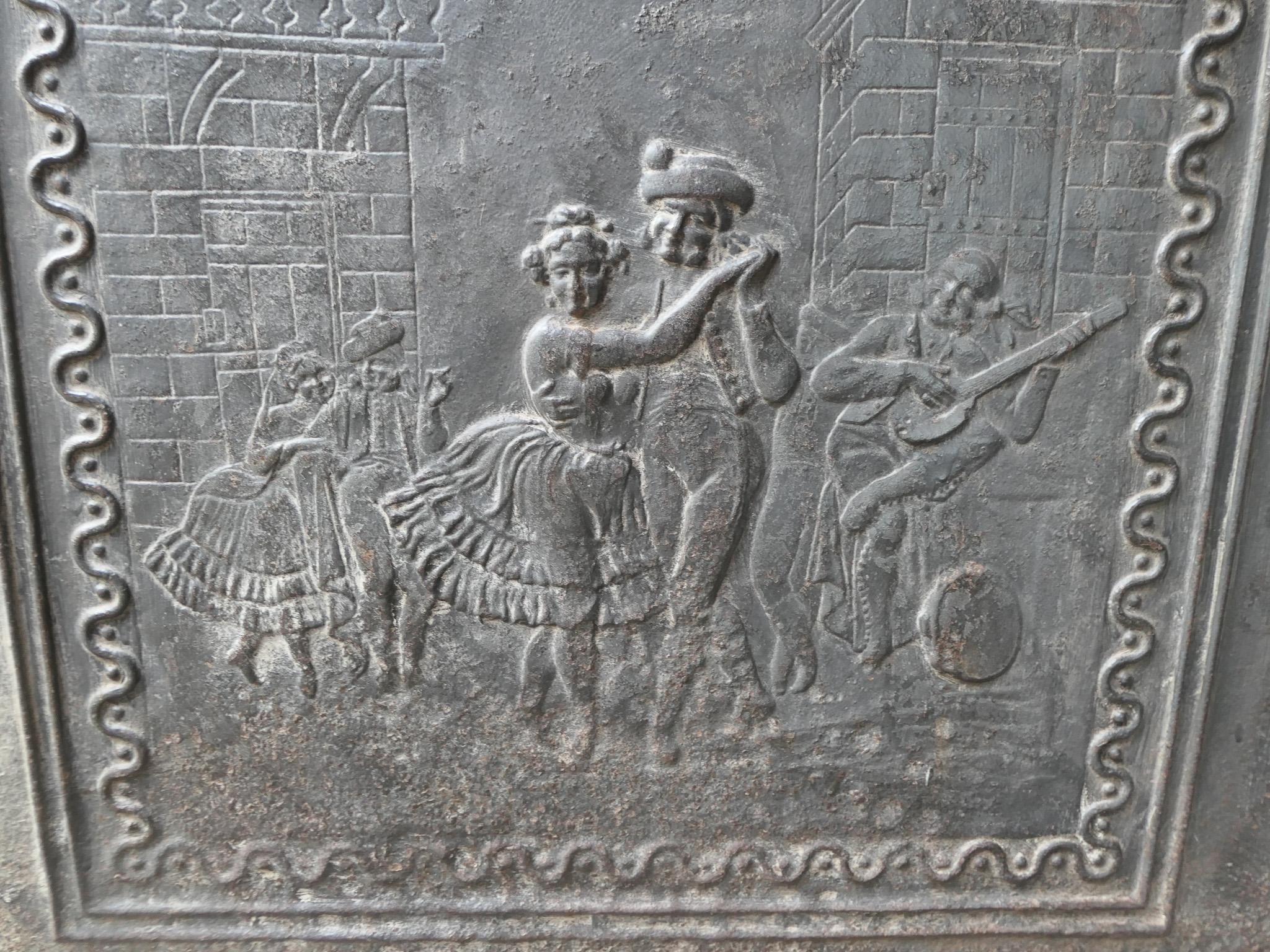 Antique French Napoleon III 'Dancers' Fireback / Backsplash, Siglo XIX en venta 3