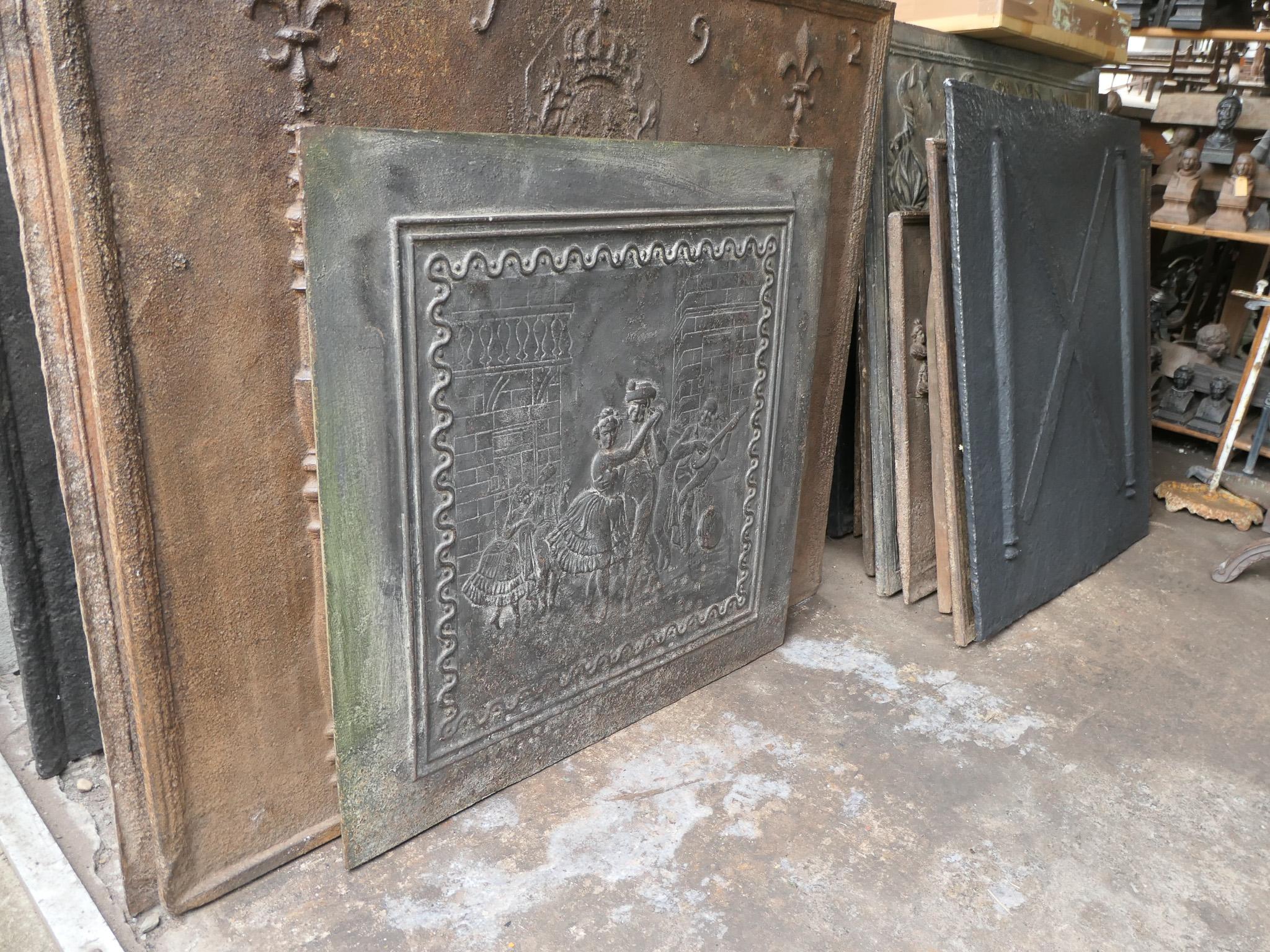 Antique French Napoleon III 'Dancers' Fireback / Backsplash, Siglo XIX en venta 4