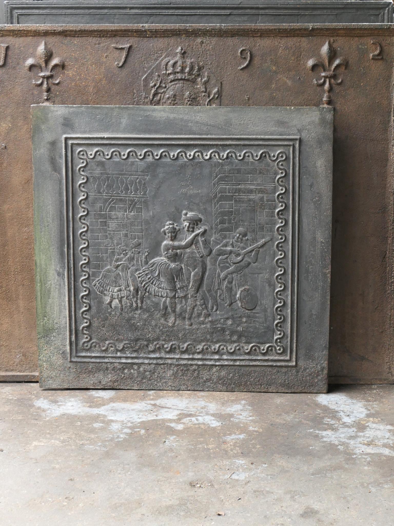Antique French Napoleon III 'Dancers' Fireback / Backsplash, Siglo XIX Napoleón III en venta