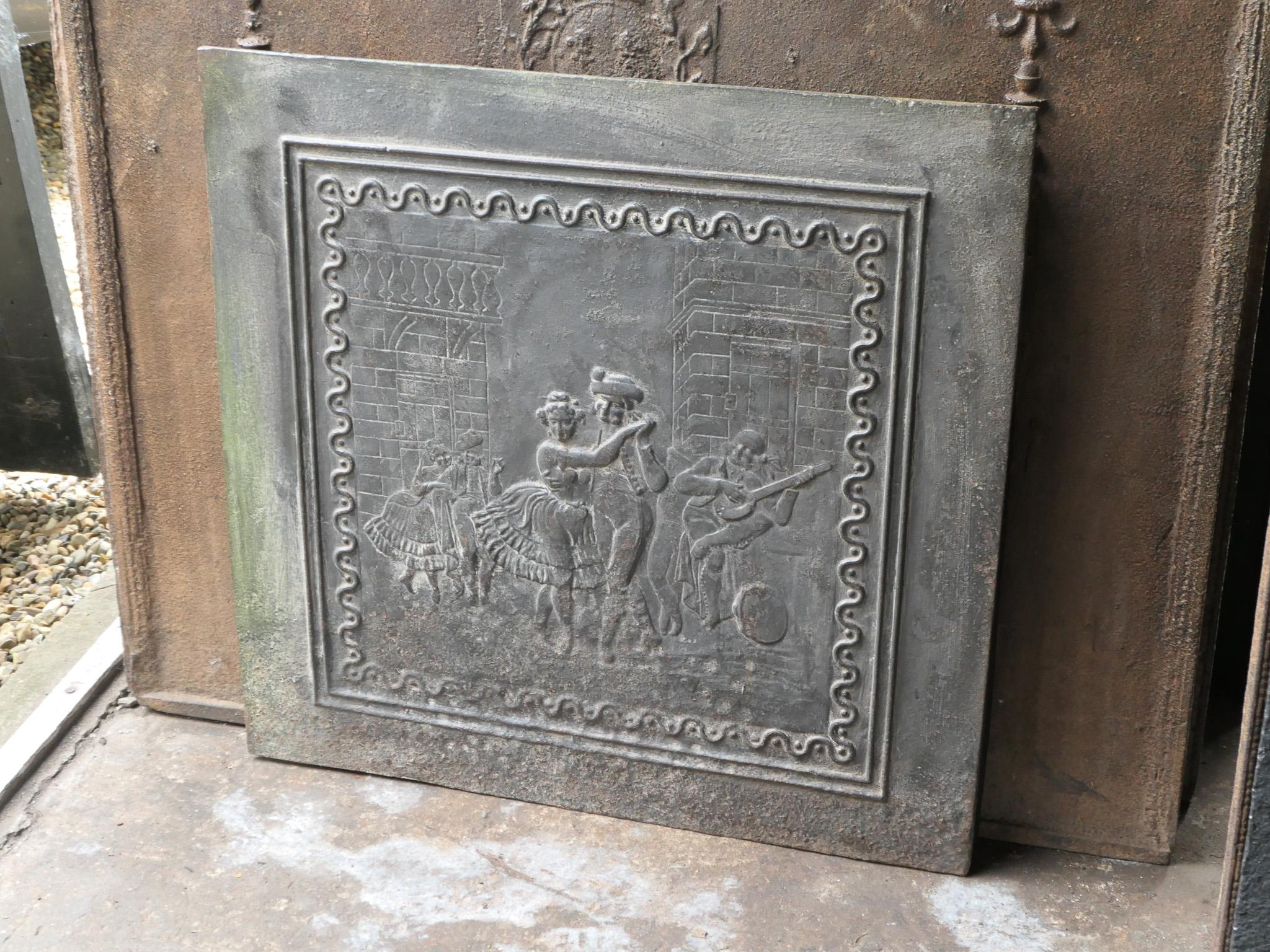 Antique French Napoleon III 'Dancers' Fireback / Backsplash, Siglo XIX siglo XIX en venta