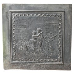 Plaque de cheminée / dosseret ancien français Napoléon III 'danseurs', 19ème siècle
