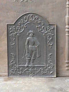 Plaque de cheminée ancienne française Napoléon III "d'Artagnan", 19ème siècle