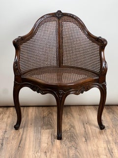 Antique French Napoleon III Desk Chair (Fauteuil de Bureau) c. Late 19th Century
