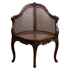 Antique French Napoleon III Desk Chair (Fauteuil de Bureau) C.C. Fine del XIX secolo