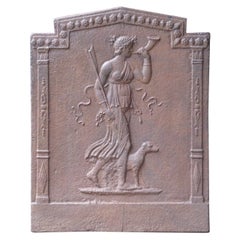 Antique French Napoleon III 
Diana
 Fireback, 19th Century