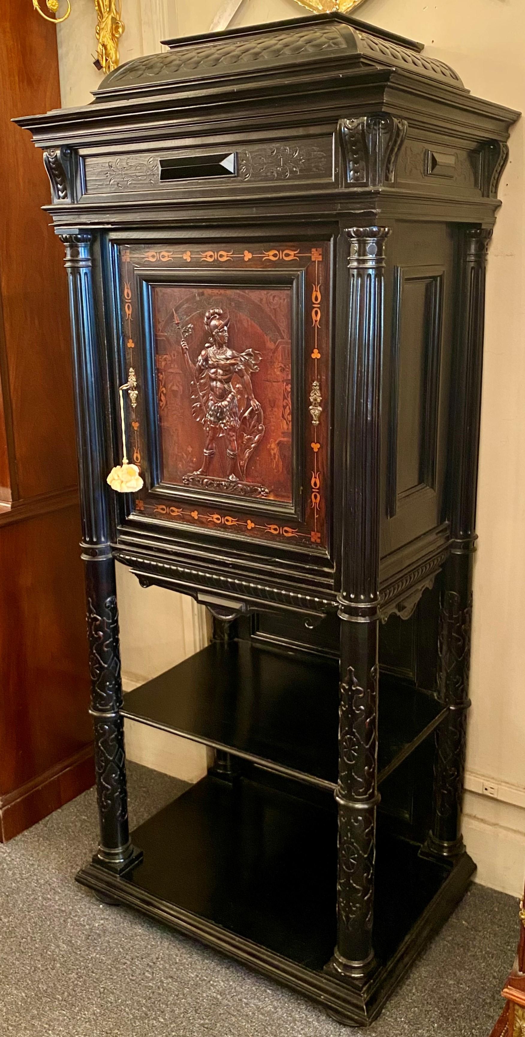 Antique French Napoleon III Ebonized Mahogany Cabinet, Circa 1880 3