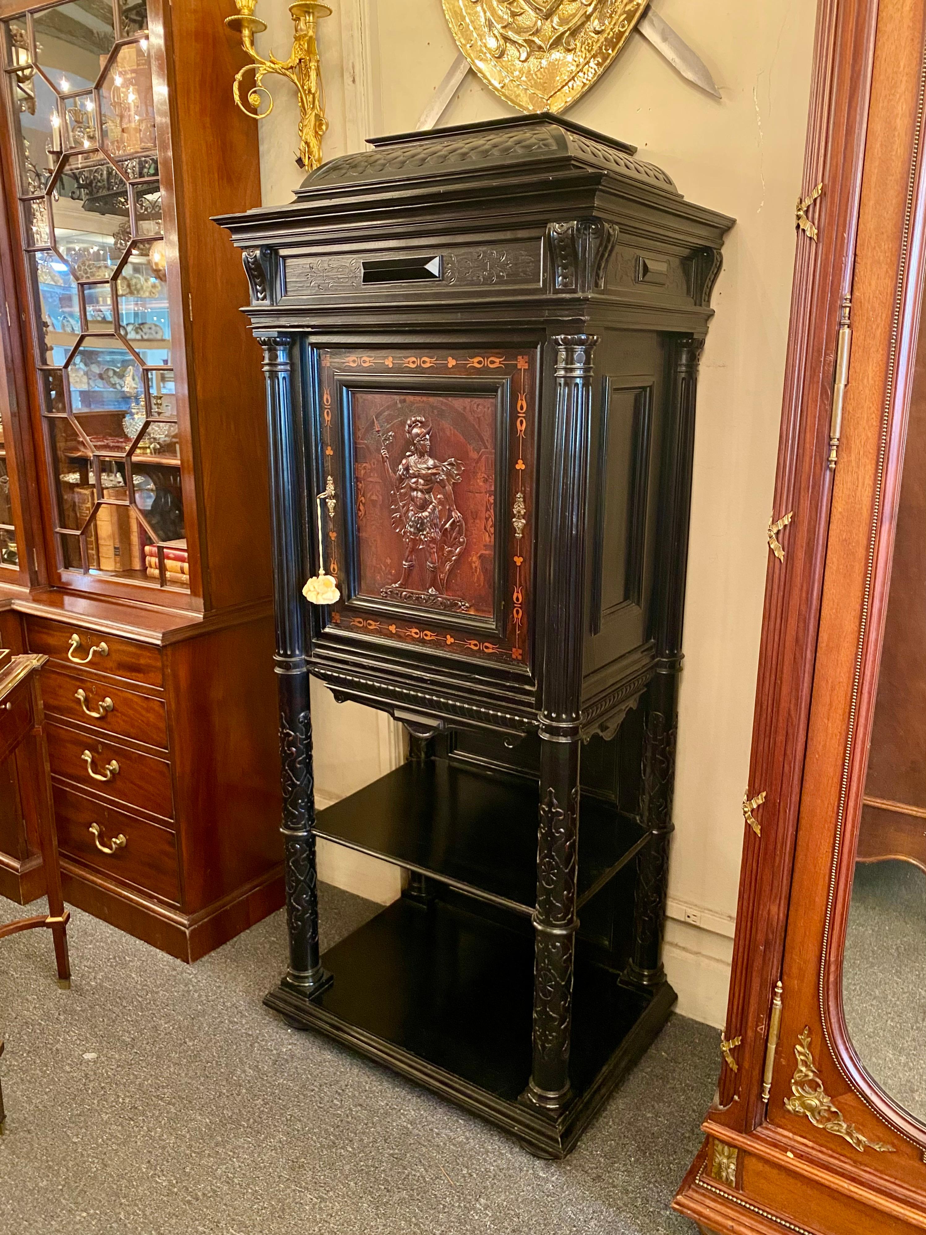 Antique French Napoleon III Ebonized Mahogany Cabinet, Circa 1880 4