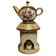 Antique French Napoleon III Era Vieux Paris Porcelain Veilleuse, Circa 1860-1870