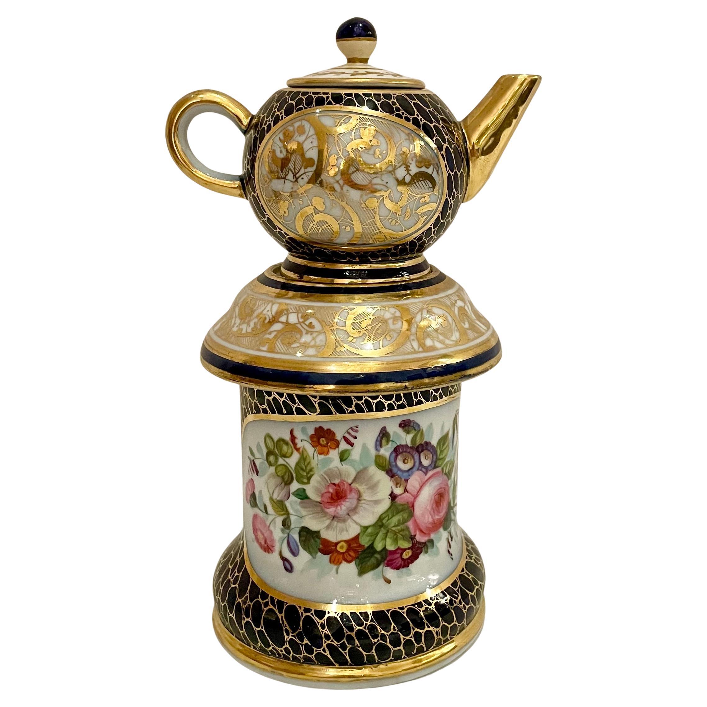 Antikes französisches Vieux Pariser Porzellan Veilleuse aus der Zeit Napoleons III., um 1860-1870 (19. Jahrhundert) im Angebot