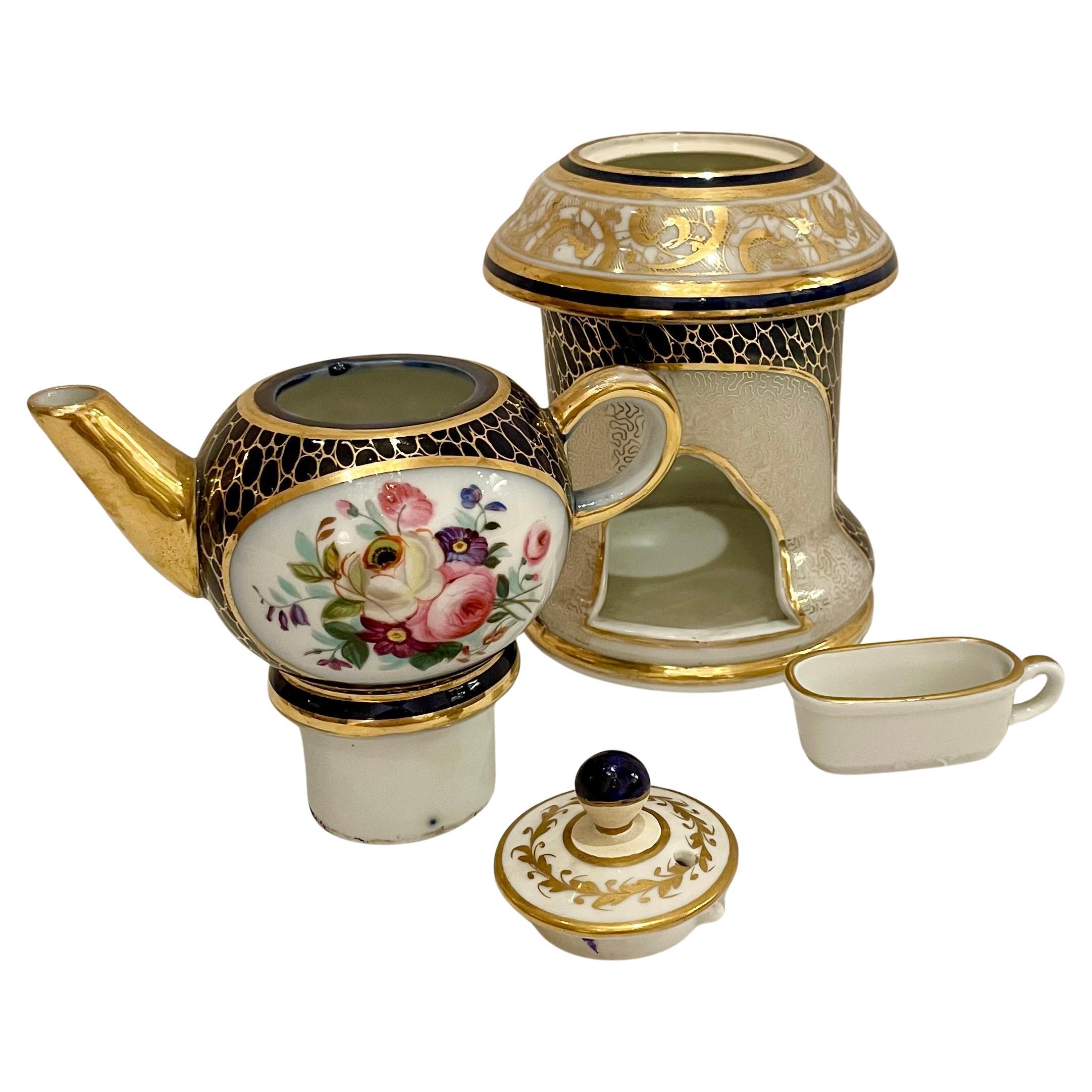 Antikes französisches Vieux Pariser Porzellan Veilleuse aus der Zeit Napoleons III., um 1860-1870 im Angebot 2