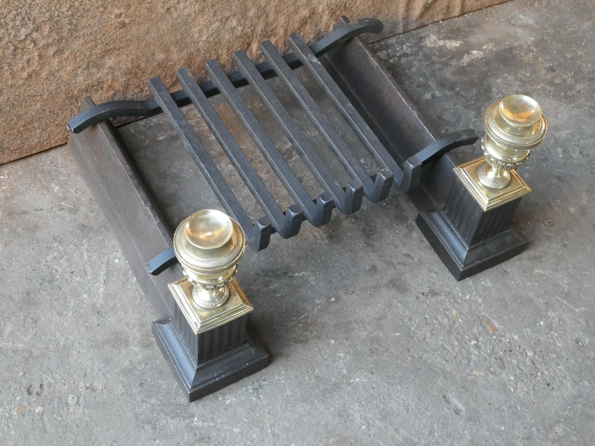 Antique French Napoleon III Fire Grate, Fireplace Grate, 19th Century For Sale 5