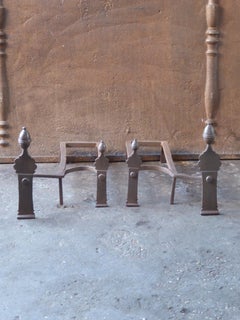 Antique French Napoleon III Fire Grate, Fireplace Grate, 19th Century