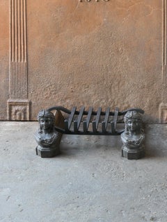 Antique French Napoleon III Fire Grate, Fireplace Grate, 19th Century