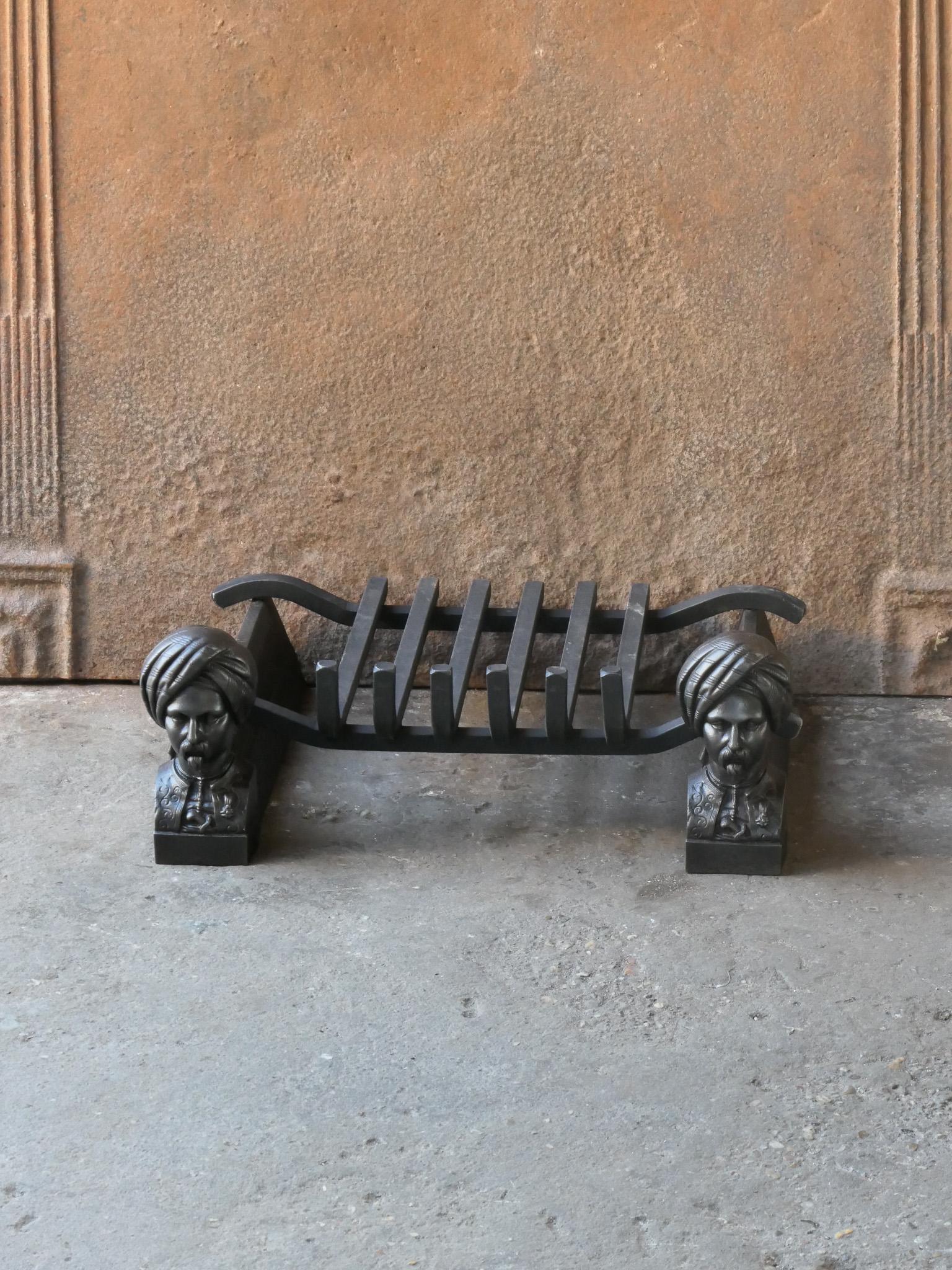 Cast Antique French Napoleon III Fire Grate, Fireplace Grate, 19th Century For Sale