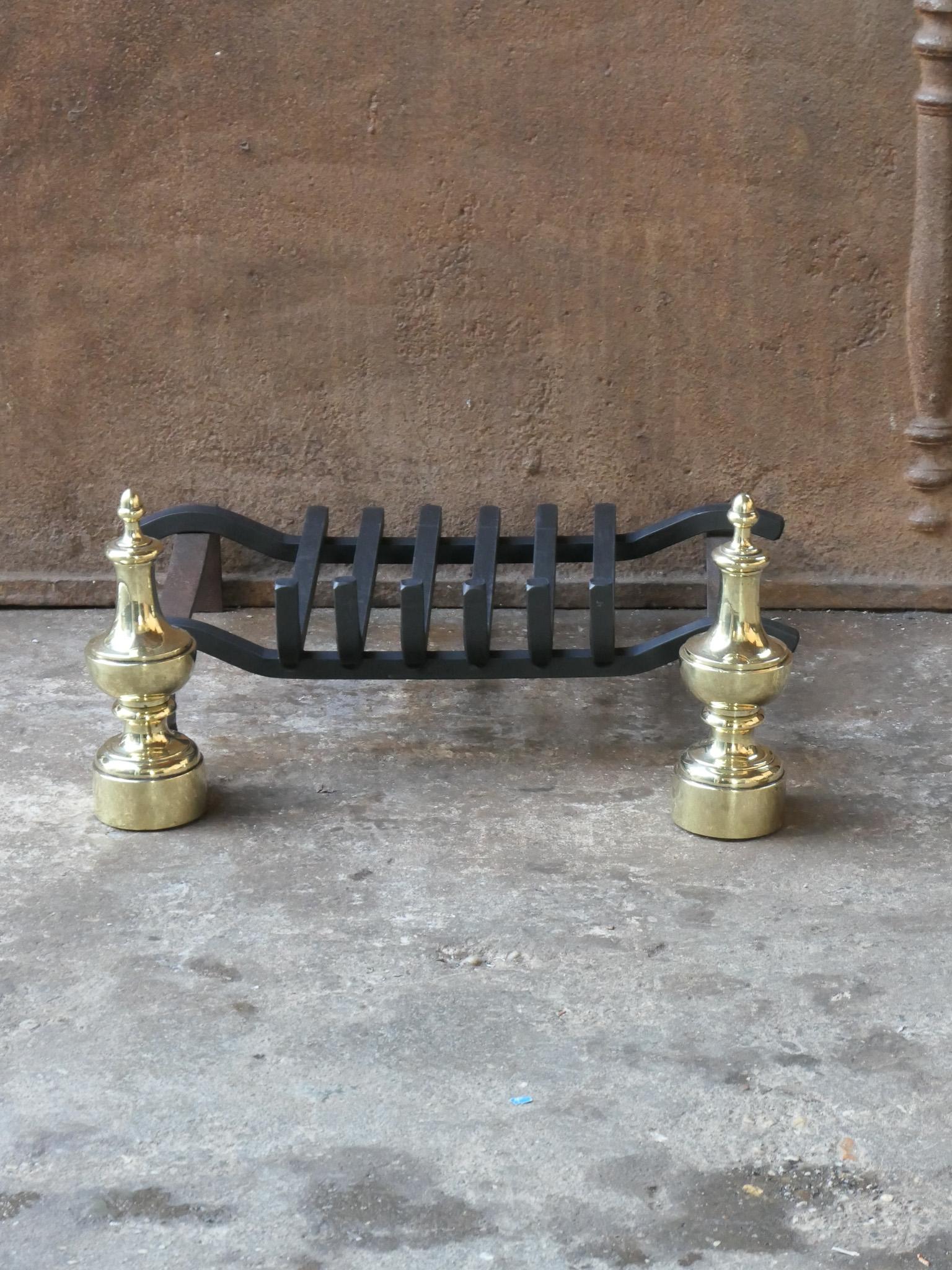 Forged Antique French Napoleon III Fire Grate, Fireplace Grate, 19th Century For Sale