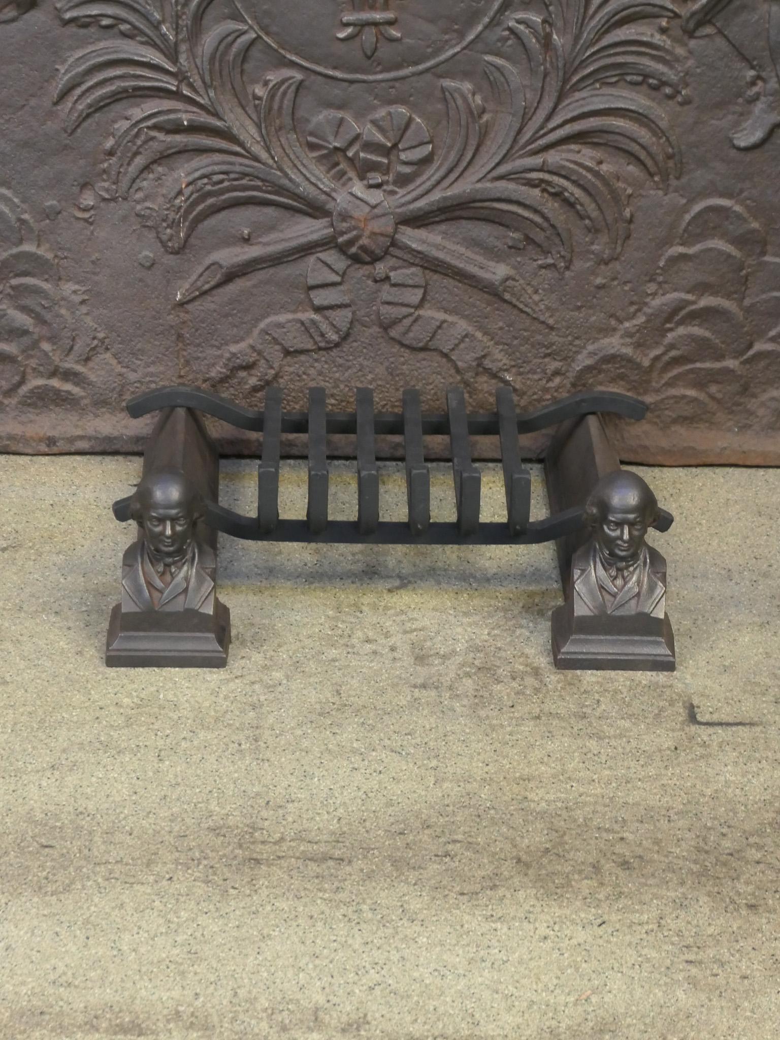Cast Antique French Napoleon III Fire Grate, Fireplace Grate, 19th Century For Sale