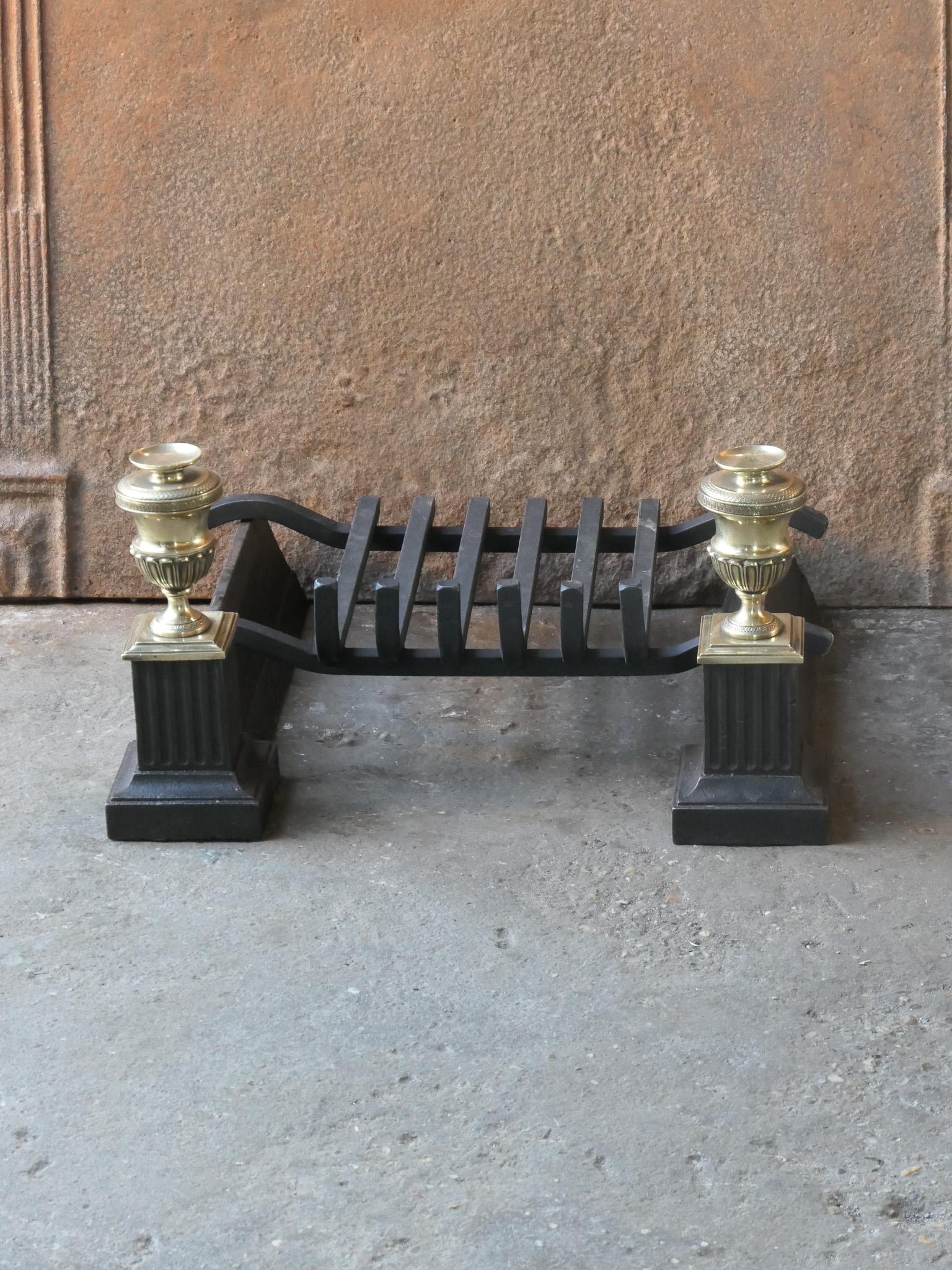 Brass Antique French Napoleon III Fire Grate, Fireplace Grate, 19th Century For Sale